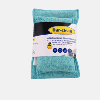 Lot 2 Éponge Microfibre Dar-clean Vaisselle